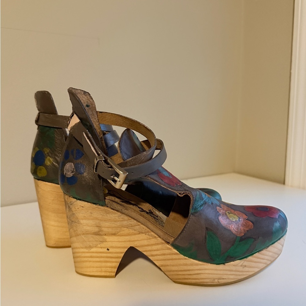 Free People Multicolor Floral Platform Mules 39.5 - Picture 3 of 16